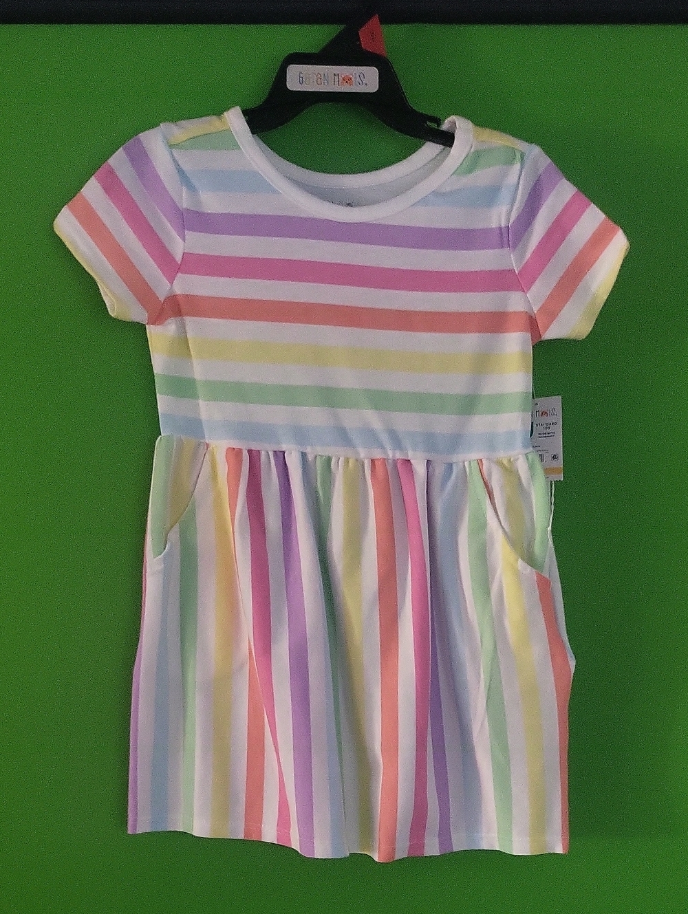 Garanimals Pastel Rainbow Stripe Short Sleeve Dress Size 2T